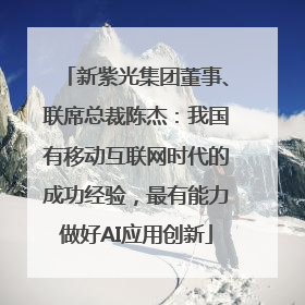 新紫光集团董事、联席总裁陈杰：我国有移动互联网时代的成功经验，最有能力做好AI应用创新