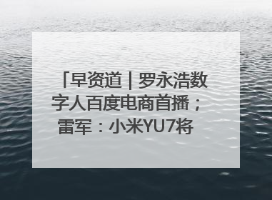 早资道｜罗永浩数字人百度电商首播；雷军：小米YU7将于6月底发布