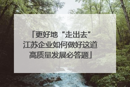 更好地“走出去” 江苏企业如何做好这道高质量发展必答题