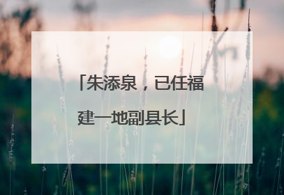 朱添泉，已任福建一地副县长