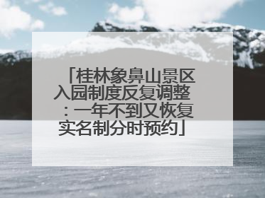 桂林象鼻山景区入园制度反复调整：一年不到又恢复实名制分时预约