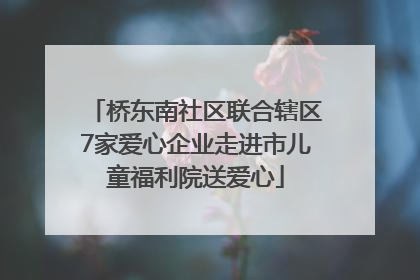 桥东南社区联合辖区7家爱心企业走进市儿童福利院送爱心
