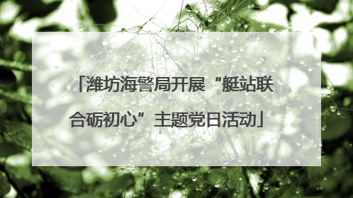 潍坊海警局开展“艇站联合砺初心”主题党日活动