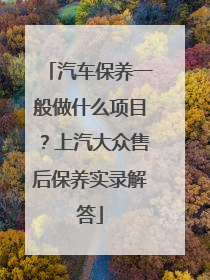 汽车保养一般做什么项目？上汽大众售后保养实录解答
