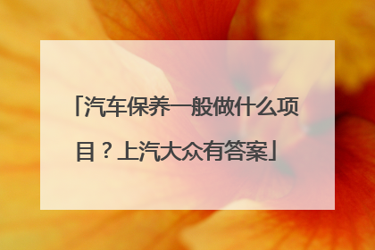 汽车保养一般做什么项目？上汽大众有答案