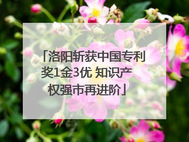 洛阳斩获中国专利奖1金3优 知识产权强市再进阶