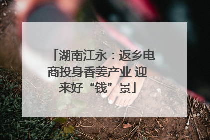 湖南江永：返乡电商投身香姜产业 迎来好“钱”景