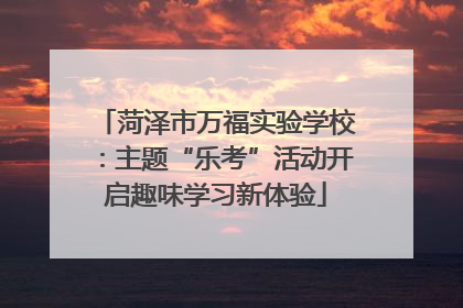 菏泽市万福实验学校：主题“乐考”活动开启趣味学习新体验