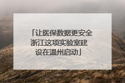 让医保数据更安全 浙江这项实验室建设在温州启动