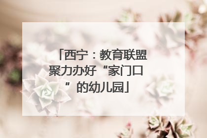 西宁：教育联盟聚力办好“家门口”的幼儿园