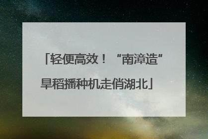 轻便高效！“南漳造”旱稻播种机走俏湖北