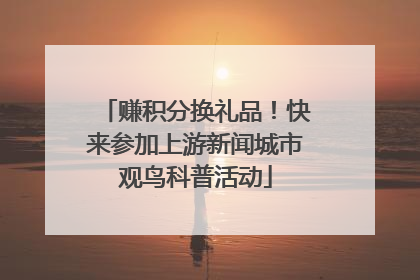赚积分换礼品！快来参加上游新闻城市观鸟科普活动