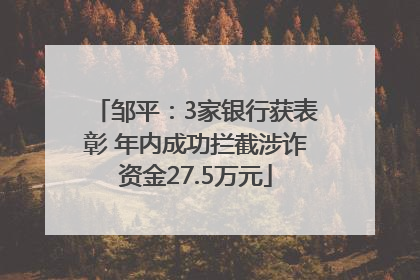 邹平：3家银行获表彰 年内成功拦截涉诈资金27.5万元