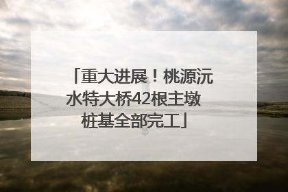 重大进展！桃源沅水特大桥42根主墩桩基全部完工