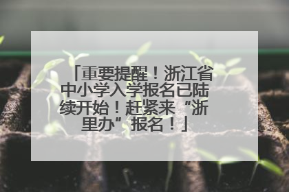 重要提醒！浙江省中小学入学报名已陆续开始！赶紧来“浙里办”报名！