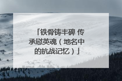 铁骨铸丰碑 传承慰英魂（地名中的抗战记忆）