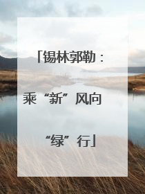 锡林郭勒：乘“新”风向“绿”行
