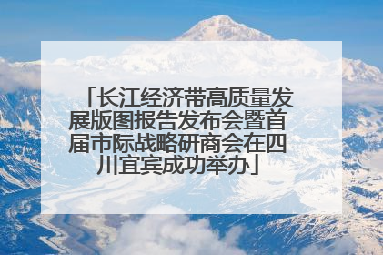长江经济带高质量发展版图报告发布会暨首届市际战略研商会在四川宜宾成功举办