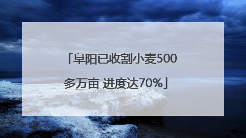 阜阳已收割小麦500多万亩 进度达70%