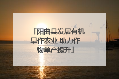 阳曲县发展有机旱作农业 助力作物单产提升