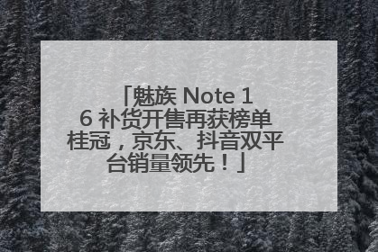 魅族 Note 16 补货开售再获榜单桂冠，京东、抖音双平台销量领先！