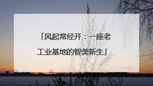 风起常经开：一座老工业基地的智美新生