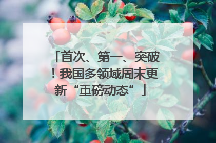 首次、第一、突破！我国多领域周末更新“重磅动态”