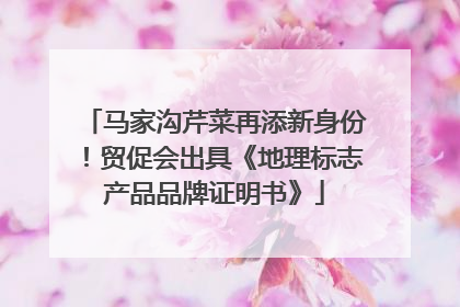 马家沟芹菜再添新身份！贸促会出具《地理标志产品品牌证明书》