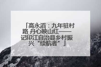 高永滔：九年驻村路 丹心映山红——记印江自治县乡村振兴“续航者”
