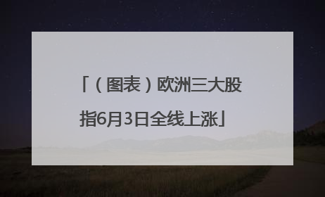 （图表）欧洲三大股指6月3日全线上涨