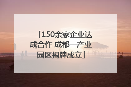 150余家企业达成合作 成都一产业园区揭牌成立