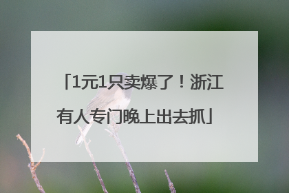 1元1只卖爆了！浙江有人专门晚上出去抓