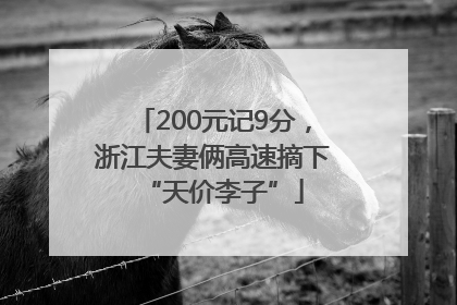 200元记9分，浙江夫妻俩高速摘下“天价李子”