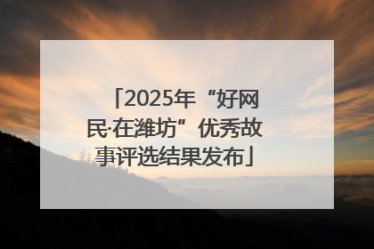 2025年“好网民·在潍坊”优秀故事评选结果发布