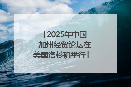 2025年中国—加州经贸论坛在美国洛杉矶举行