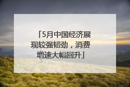 5月中国经济展现较强韧劲，消费增速大幅回升