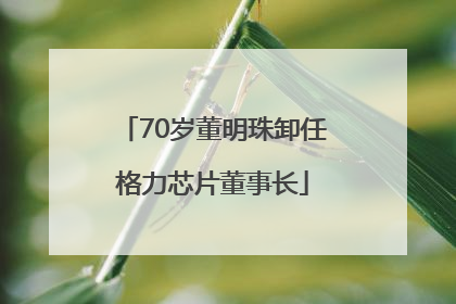70岁董明珠卸任格力芯片董事长